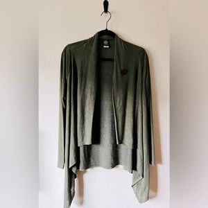 Bobeau Wrap Single Button Cardigan